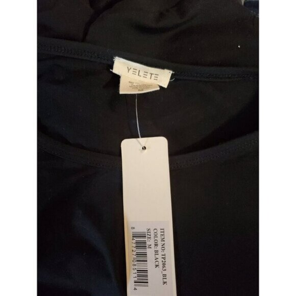 NWT NEW Yelete Womens Cropped Sweatshirt Size M Medium Black Long Sleeve - Picture 3 of 3